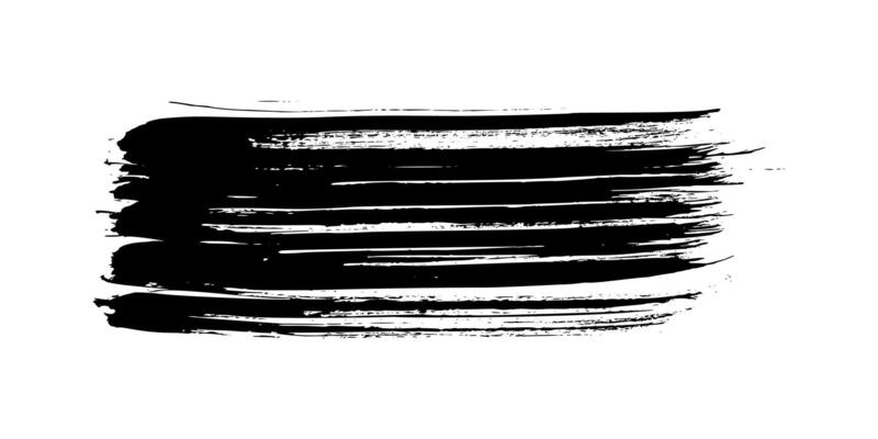 Black brush stroke on white background
