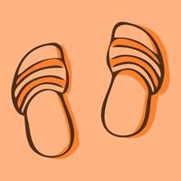 Illustration of Flip-Flops with Stripes isolated on orange background vector
