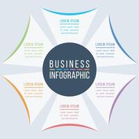 Infographic design 6 Steps, objects, elements or options circle infographic template for business information vector