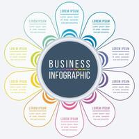 Infographic design 10 Steps, objects, elements or options business information template vector
