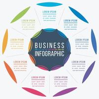 Infographic design 9 steps, objects, elements or options business information circle infographic template vector