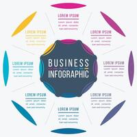 Infographic design 8 steps, objects, elements or options business information circle infographic template vector