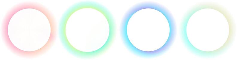 Set of gradient with blur frames . Collection of glowing neon color with aura round frames for websites, user interfaces. illustration. vector