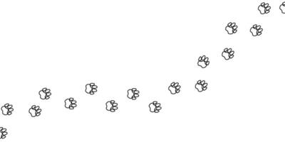 Paw trail print . Pet footprint outline . simple line illustration vector