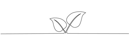 Growing sprout drawn with one continuous editable line. Growing from seed , sprouts , seedling, Eco farming concept. Simple single line illustration vector