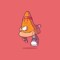 Pizza character running. vector