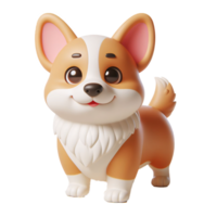 Friendly Corgi Dog Cartoon Character Isolated on Transparent Background png