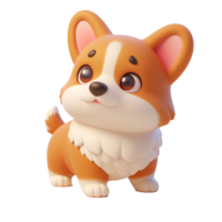 Friendly Corgi Dog Cartoon Character Isolated on Transparent Background png