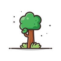Tree Cartoon Illustration - Isolated on a White Background. vector
