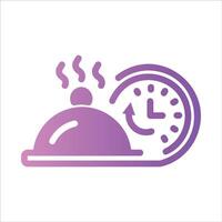 dish time in flat design style vector
