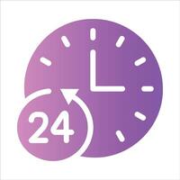 24 hours in flat design style vector