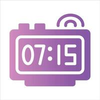 digital clock in flat design style vector