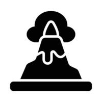 Simple Volcano glyph icon. The icon can be used for websites, print templates, presentation templates, illustrations, etc vector