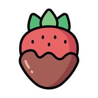 Simple Strawberry Chocolate colorful icon Illustration. The icon illustration can be used for websites, print templates, presentation templates, illustrations, etc vector
