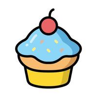 Simple Cupcake colorful icon Illustration. The icon illustration can be used for websites, print templates, presentation templates, illustrations, etc vector