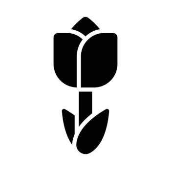 Simple Tulip glyph icon. The icon can be used for websites, print templates, presentation templates, illustrations, etc vector