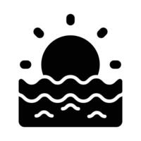 Simple Sunset glyph icon. The icon can be used for websites, print templates, presentation templates, illustrations, etc vector