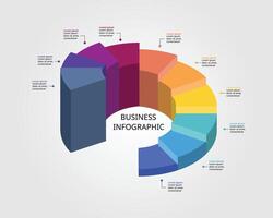 circle pie chart level template for infographic for presentation for 10 element vector