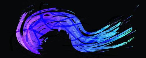 Abstract Vibrant and Colorful Gradient Brush Background with Halftone Effect. Grunge Sport Banner Design. Brushstroke Illustration vector