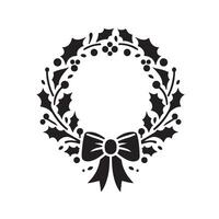 Silhouette of a Christmas Wreath vector