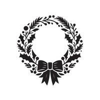Silhouette of a Christmas Wreath vector