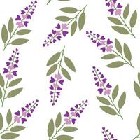 Sage salvia seamless pattern background vector