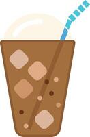 ice cream drink with straw and ice cream vector