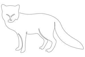 Fox continuous one line drawing illustration vector