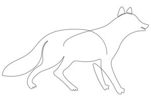Fox continuous one line drawing illustration vector