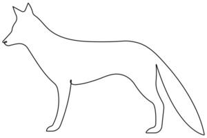 Fox continuous one line drawing illustration vector