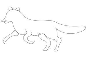 Fox continuous one line drawing illustration vector
