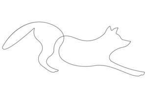 Fox continuous one line drawing illustration vector