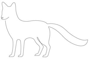 Fox continuous one line drawing illustration vector