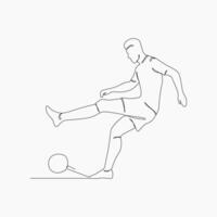 Soccer players, Continuous one line drawing, playing football simple line art design. vector