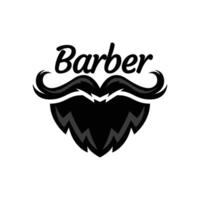 Barber Shop Mustache and beard vintage logo design template vector