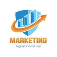 Marketing Finance Abstract logo design with Growth Arrow Corporate Company symbol vector