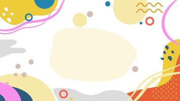 Retro abstract 80's 90's design pattern background. Memphis style with geometrical shapes of different vintage colors. video