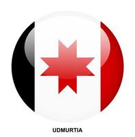 UDMURTIA flag button on white background vector