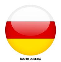 SOUTH OSSETIA flag button on white background vector