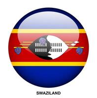 SWAZILAND flag button on white background vector