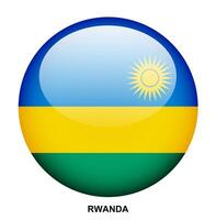 RWANDA flag button on white background vector