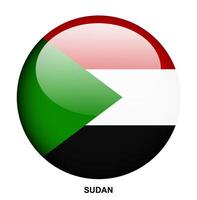 SUDAN flag button on white background vector