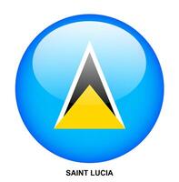 SAINT LUCIA flag button on white background vector