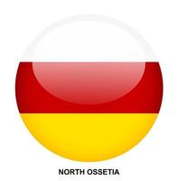 NORTH OSSETIA flag button on white background vector