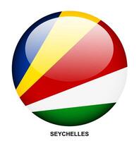 SEYCHELLES flag button on white background vector