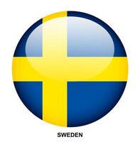 SWEDEN flag button on white background vector