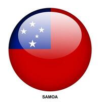 SAMOA flag button on white background vector