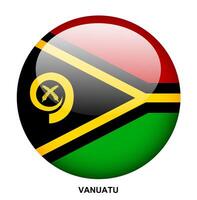 VANUATU flag button on white background vector