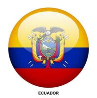 ECUADOR flag button on white background vector