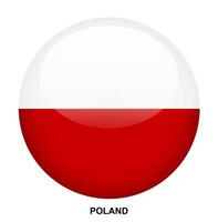 POLAND flag button on white background vector